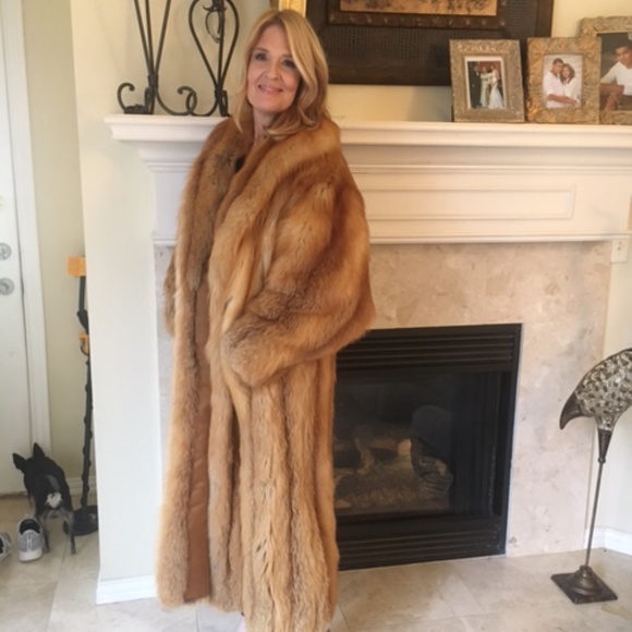 Custom Made Jackets & Blazers - Custom Made Full Length Red Fox Coat